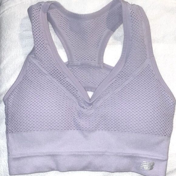New Balance Wm’s Sz Small Lilac Mesh Removable Cups Razorback Sports Bra - Picture 1 of 4